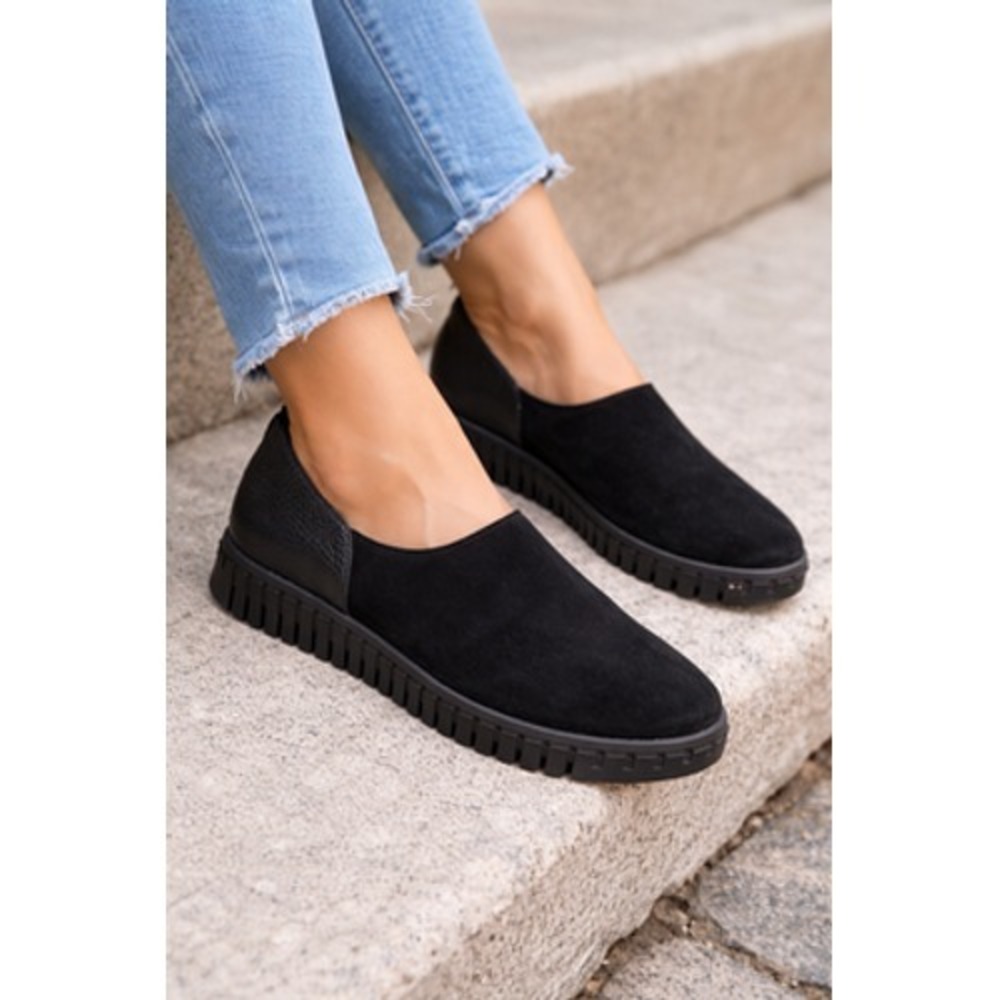 BENDY By Ashbury Skies Shoes Womens Size 6.5 Black Suede Slip On Flats Comfort‎